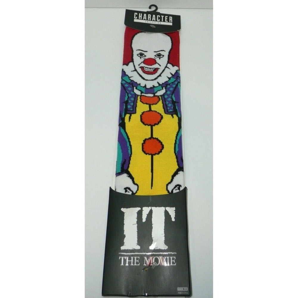 IT Pennywise The Clown 360 Crew Socks 1 Pair 10-13 Men's Classic Clown Horror